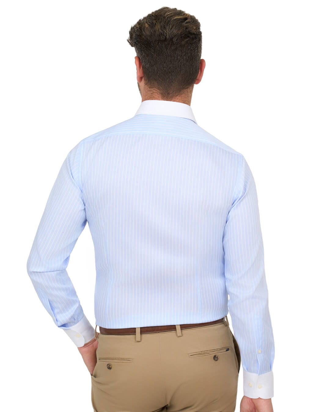 Gagliardi Shirts Gagliardi Sky Shirt Non Iron Winchester Stripe