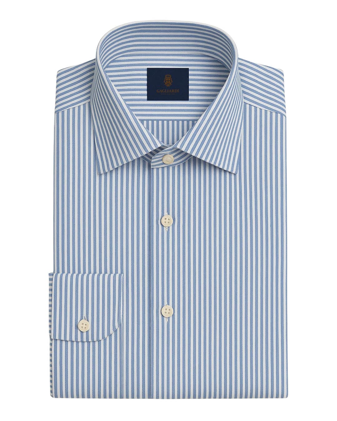 Gagliardi Shirts Gagliardi Sky Striped Performance Stretch Shirt