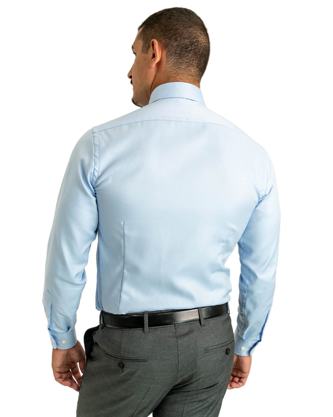 Gagliardi Shirts Gagliardi Sky Twill Cutaway Collar Single Cuffed Slim-Fit Non-Iron Shirt