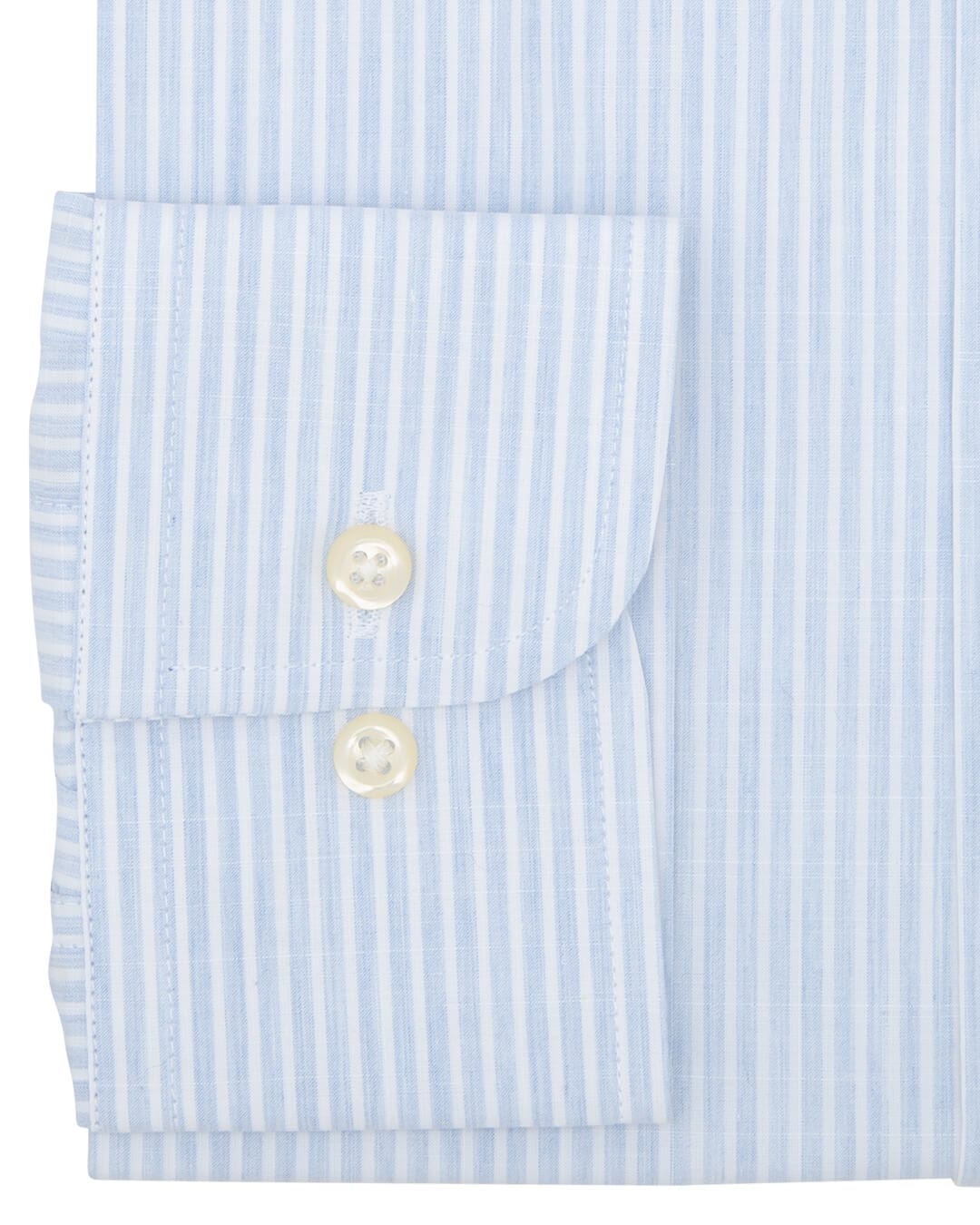 Gagliardi Shirts Gagliardi Slim Fit Blue Melange Bengal Striped Poplin Cotton Shirt