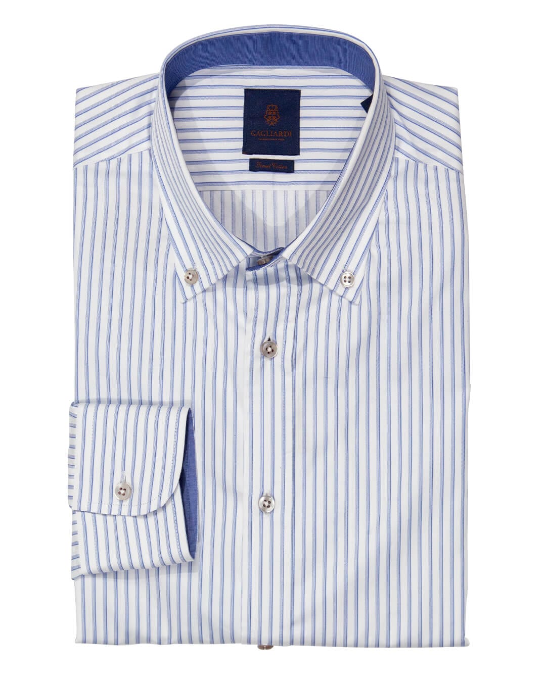 Gagliardi Shirts Gagliardi Slim Fit Blue Striped Button-Down Shirt