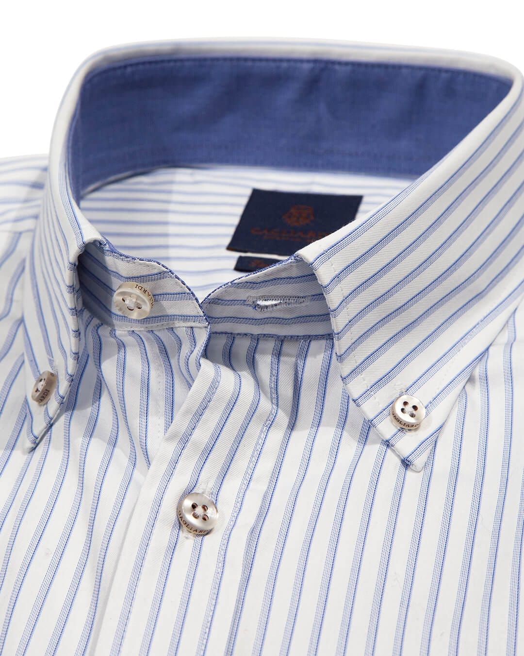 Gagliardi Shirts Gagliardi Slim Fit Blue Striped Button-Down Shirt