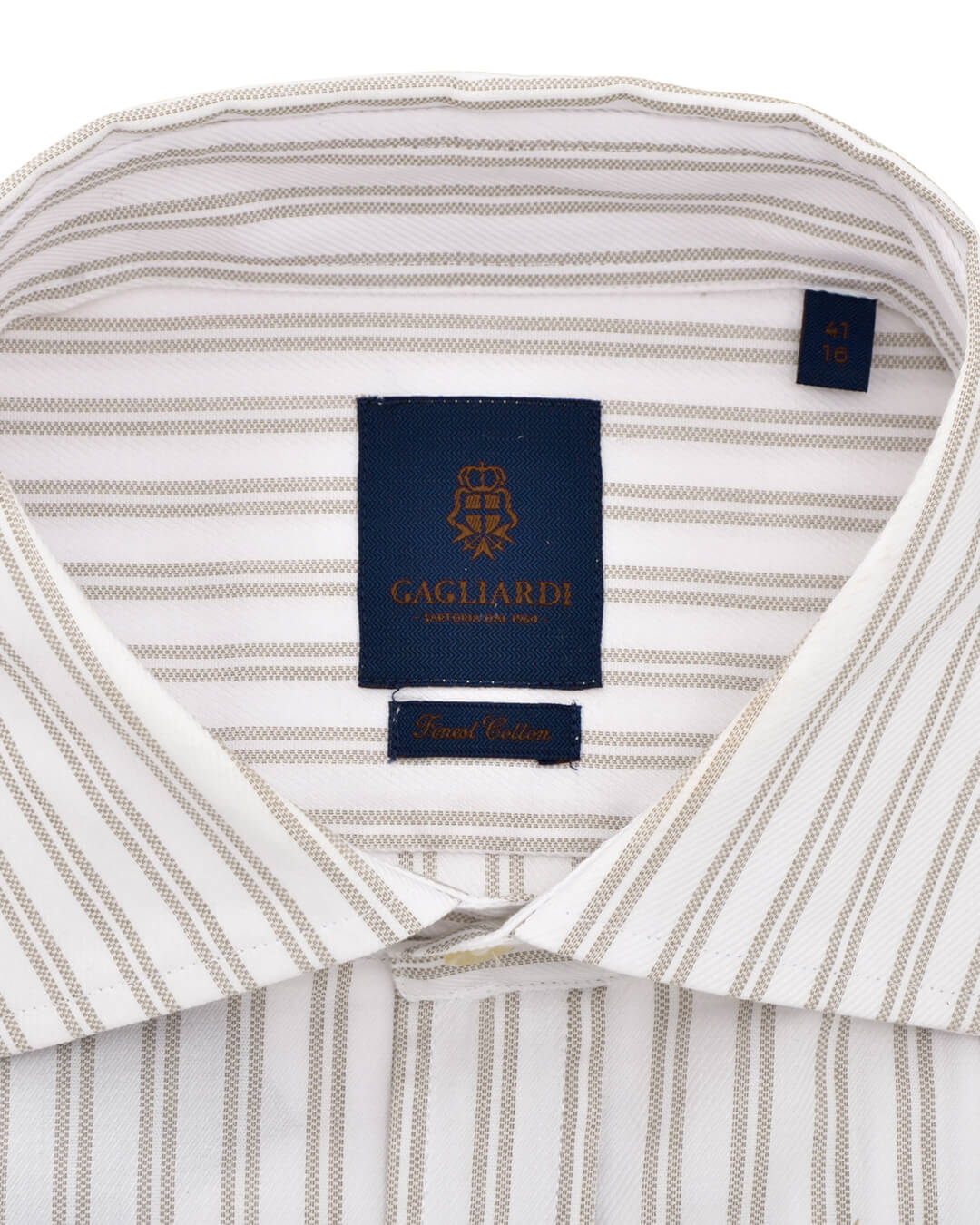 Gagliardi Shirts Gagliardi Slim Fit Gold Double Striped Cutaway Collar Shirt