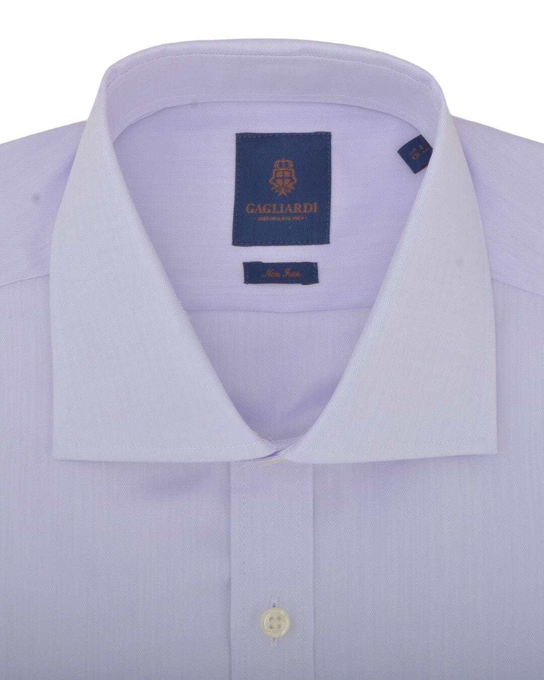 Gagliardi Shirts Gagliardi Slim Fit Lilac Herringbone Cutaway Collar Non-iron Shirt