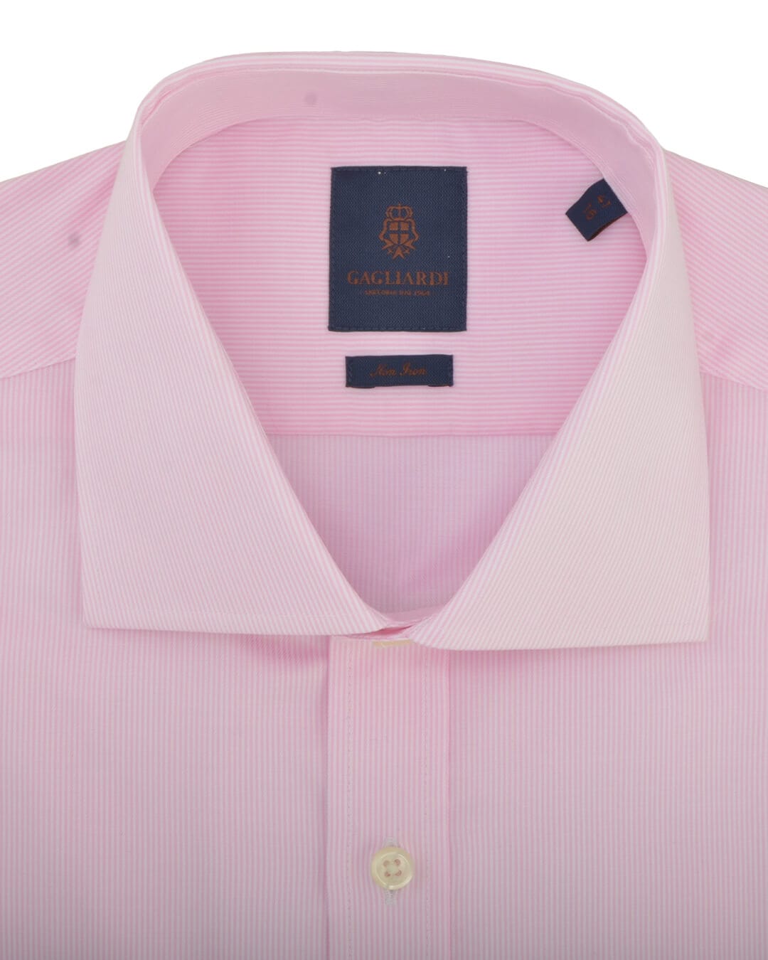 Gagliardi Shirts Gagliardi Slim Fit Pink Hairline Striped Cutaway Collar Non-iron Shirt