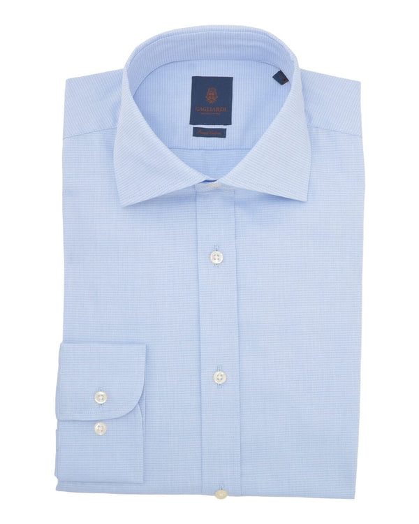 Gagliardi Slim Fit Sky Box Weave Cutaway Collar Shirt - Bortex Fine ...