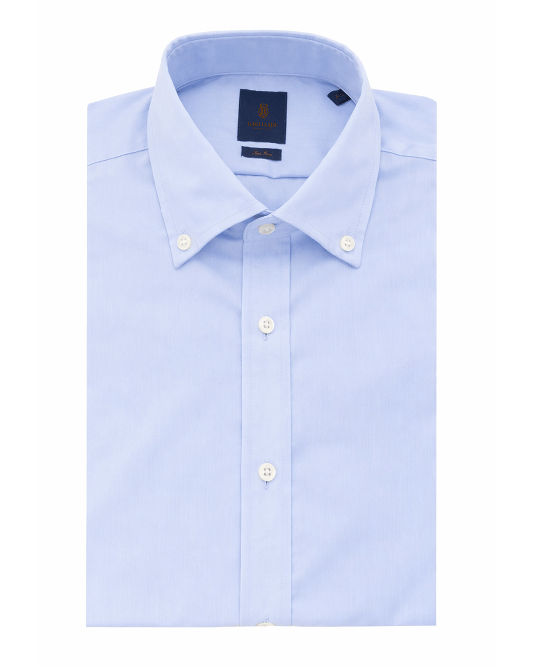 Gagliardi Shirts Gagliardi Slim Fit Sky Poplin Non Iron Button-down Collar Short Sleeve Shirt