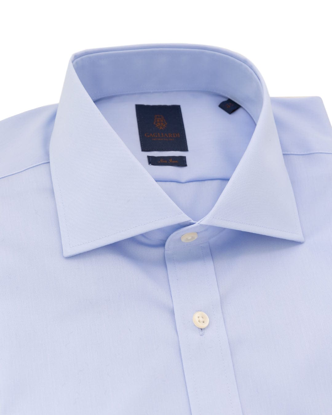 Gagliardi Shirts Gagliardi Slim Fit Sky Poplin Non Iron Cutaway Collar Short Sleeve Shirt