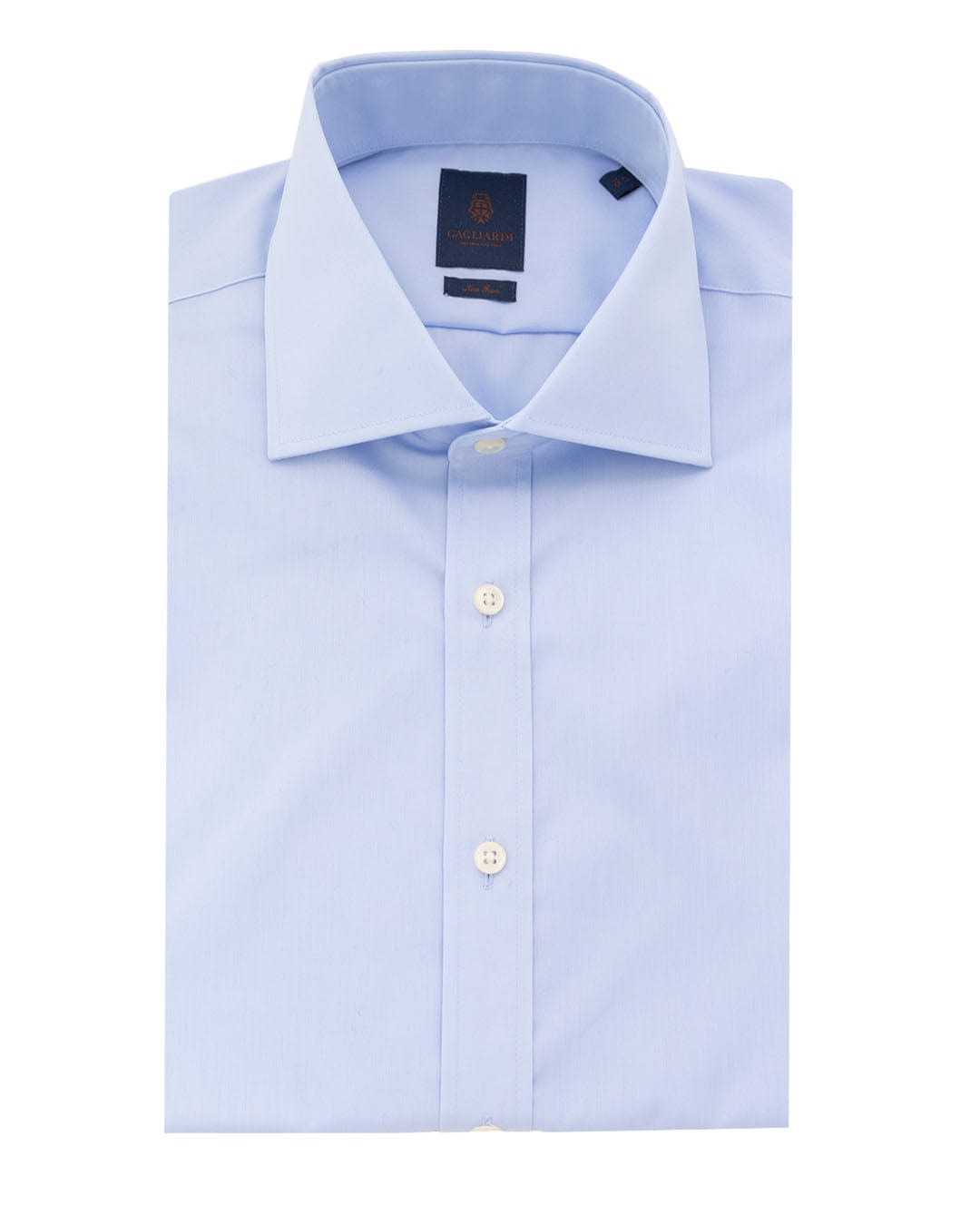 Gagliardi Shirts Gagliardi Slim Fit Sky Poplin Non Iron Cutaway Collar Short Sleeve Shirt