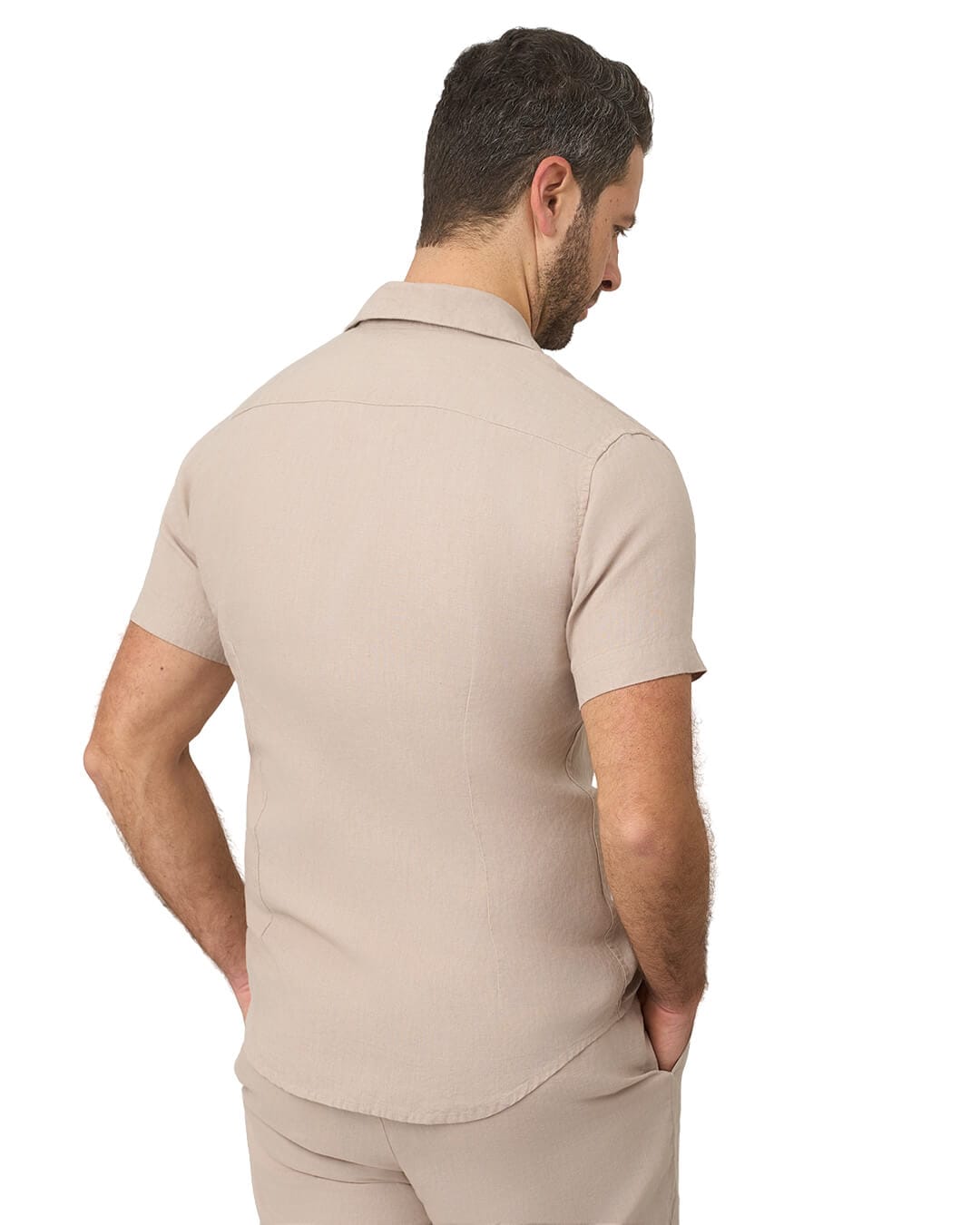 Gagliardi Shirts Gagliardi Stone Shirt Linen Resort Collar Short Sleeve