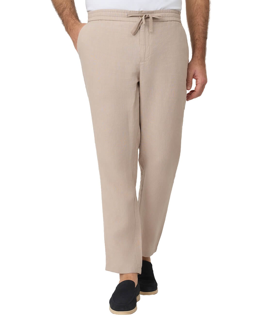 Gagliardi Shirts Gagliardi Stone Trousers Drawstring Garment Dyed Linen