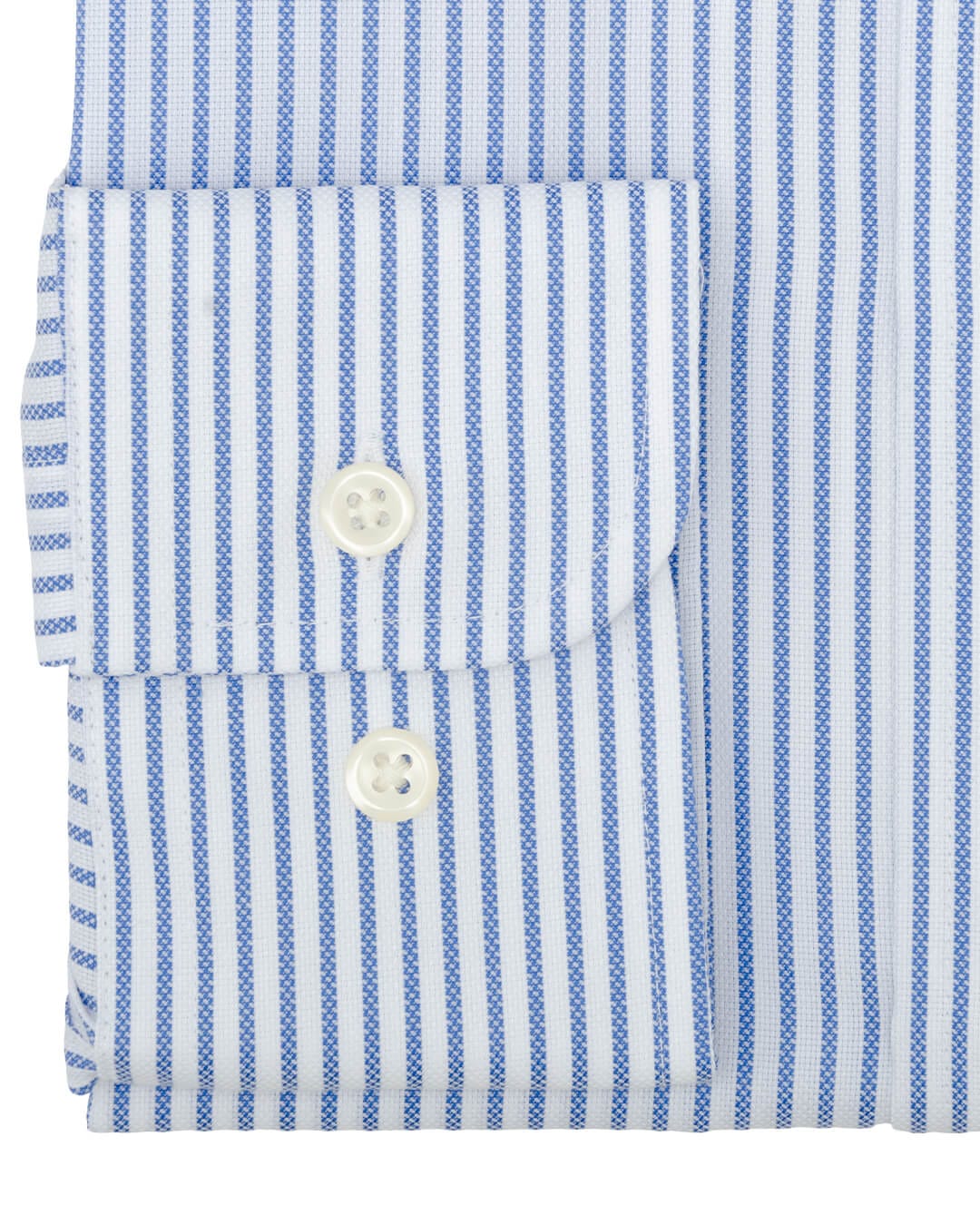 Gagliardi Shirts Gagliardi Tailored Fit Blue Bengal Striped Non Iron Oxford Cotton Shirt