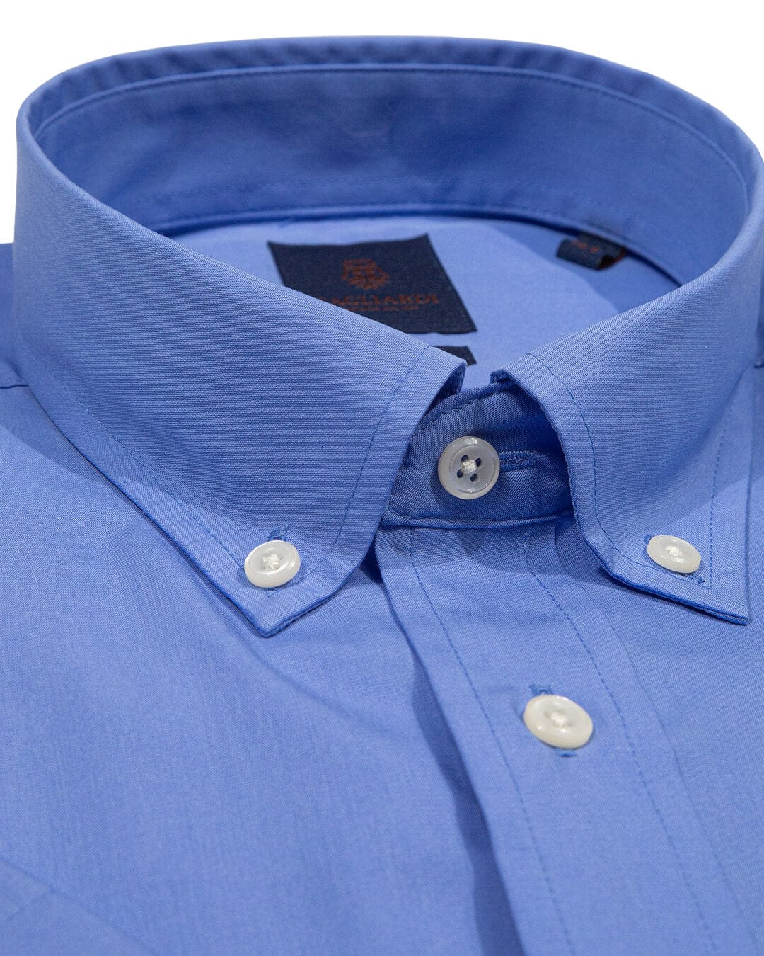 Gagliardi Shirts Gagliardi Tailored Fit Blue Poplin Non Iron Button-Down Short Sleeve Shirt