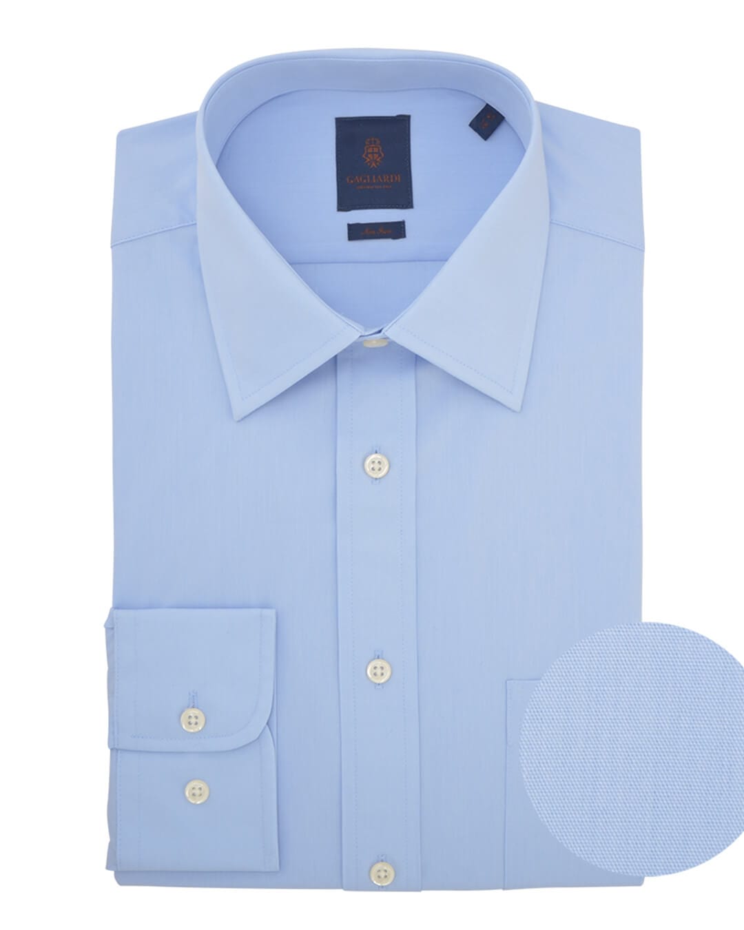 Gagliardi Shirts Gagliardi Tailored Fit Sky Poplin Classic Collar Non-iron Shirt