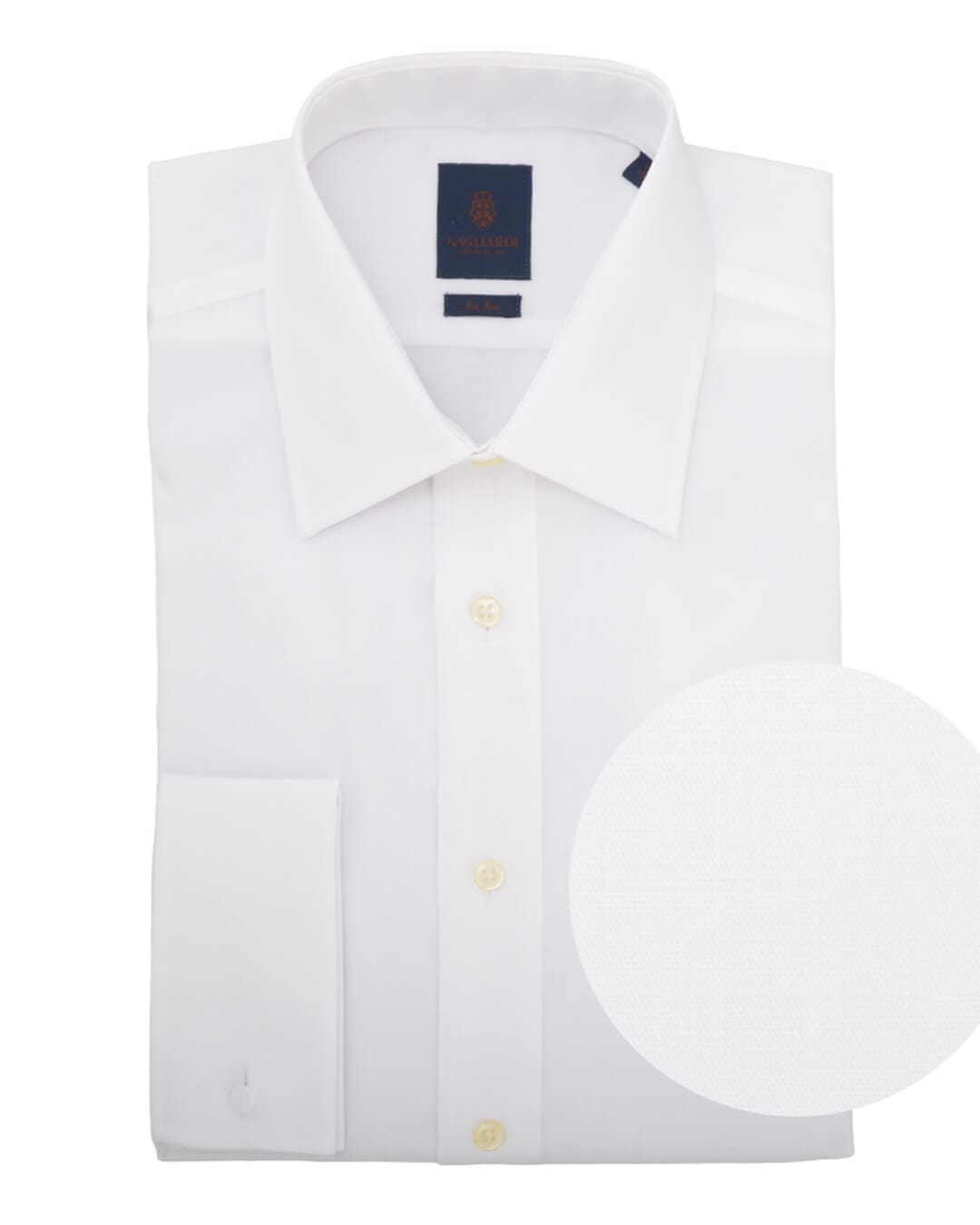 Gagliardi Shirts Gagliardi Tailored Fit White Poplin Cutaway Collar Non-iron Shirt