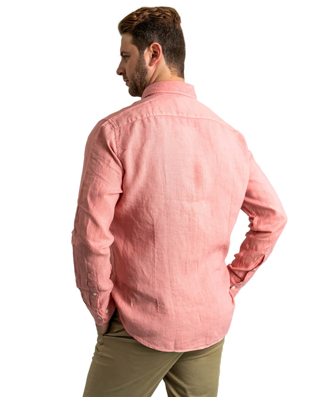 Gagliardi Shirts Gagliardi Terracotta Linen Button-Down Shirt