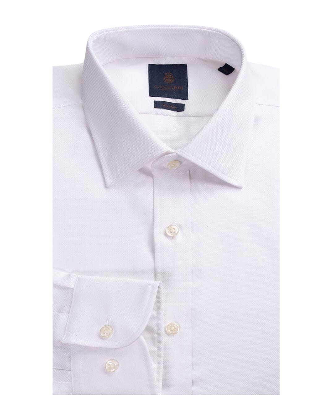 Gagliardi Shirts Gagliardi White And Diamond Weave Non-iron Shirt