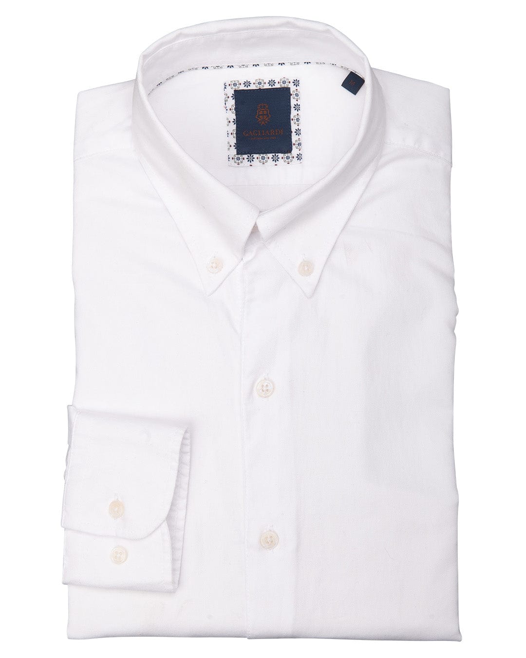 Gagliardi Shirts Gagliardi White Cotton Oxford Button Down Shirt