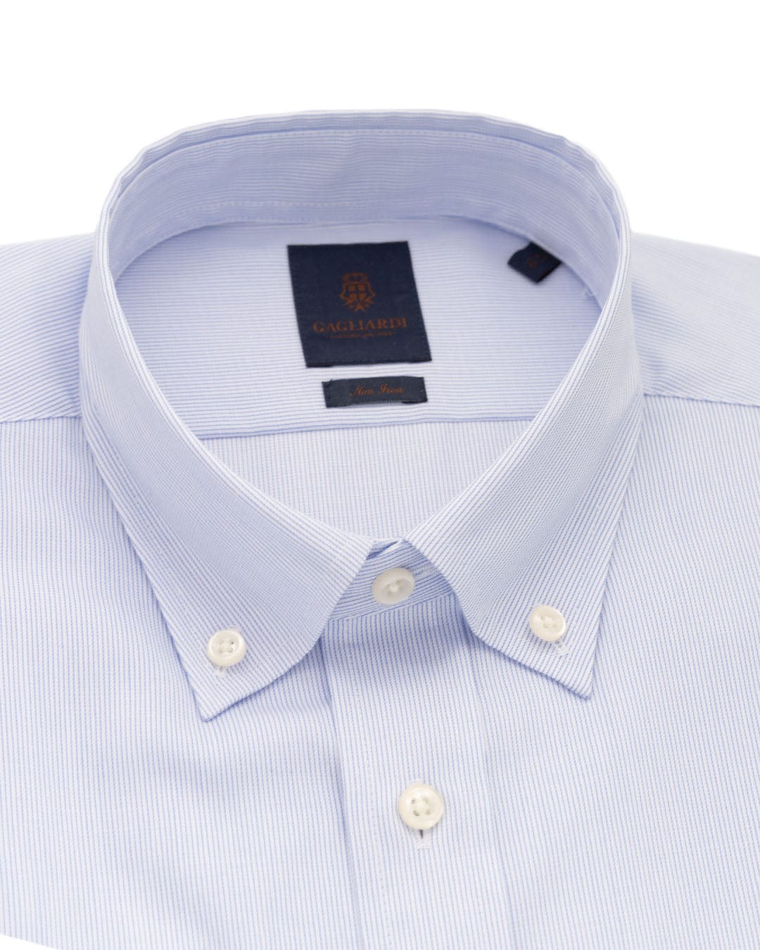 Gagliardi Shirts Gagliardi White Feather Stripe Button-down Non-iron Shirt