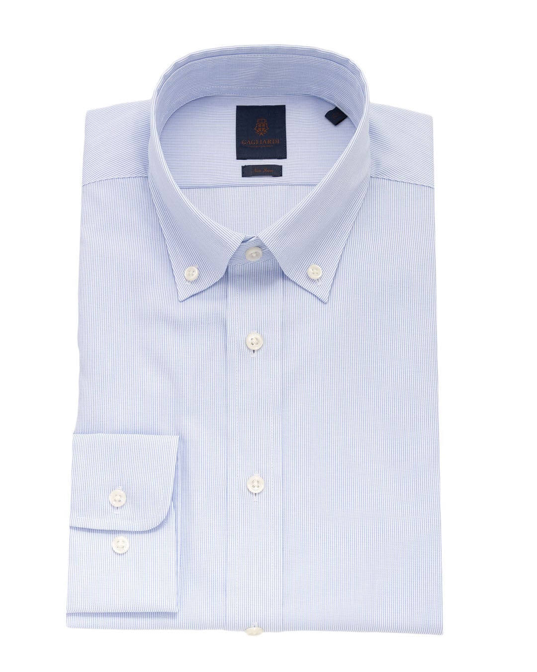 Gagliardi Shirts Gagliardi White Feather Stripe Button-down Non-iron Shirt