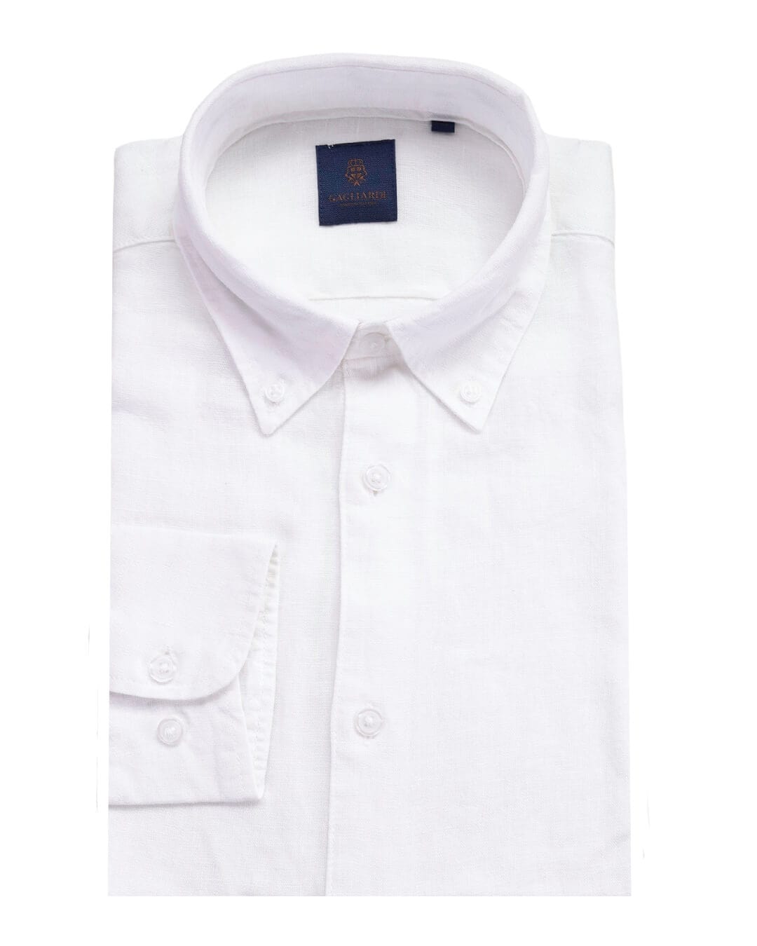 Gagliardi Shirts Gagliardi White Garment Dyed Linen Button Down Shirt