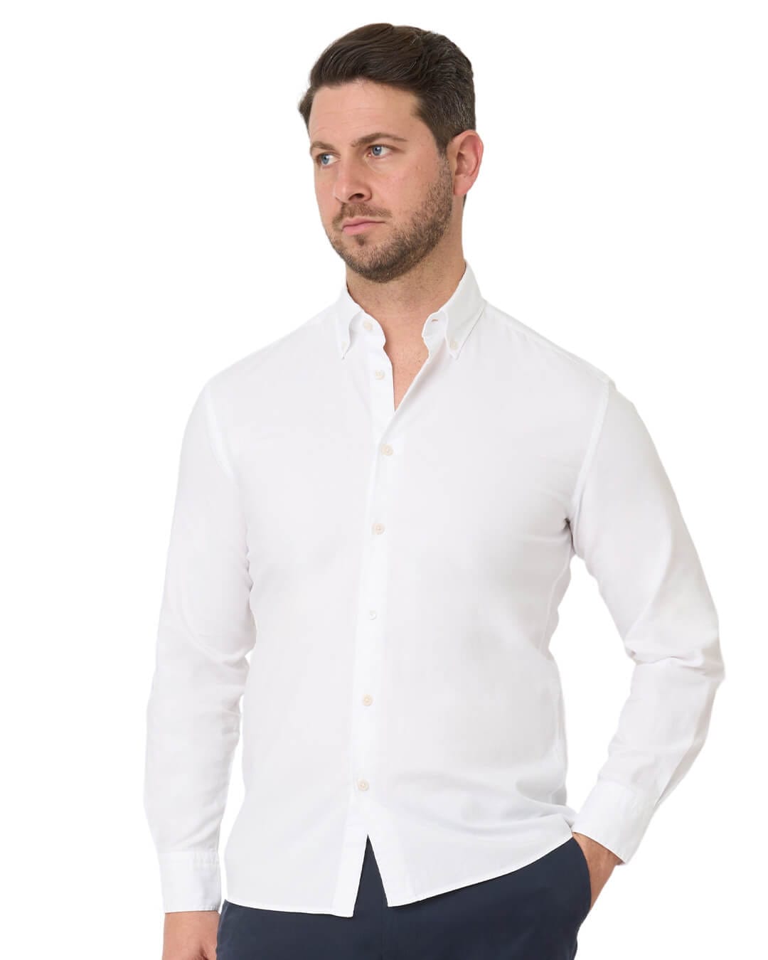 Gagliardi Shirts Gagliardi White Garment Dyed Oxford Button Down Shirt