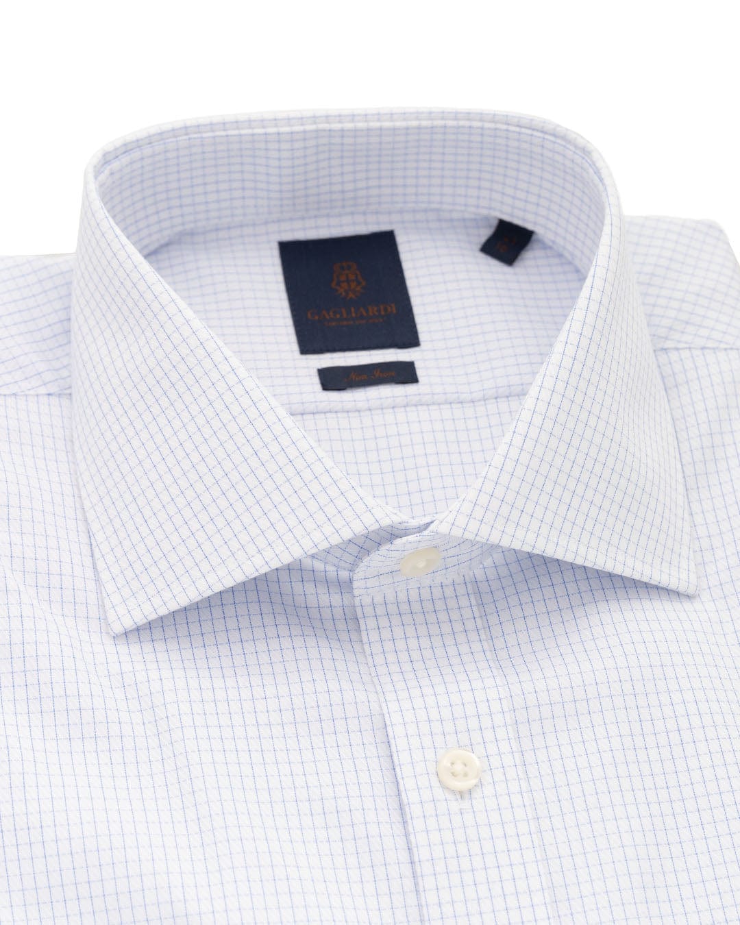 Gagliardi Shirts Gagliardi White Grid Check Non-iron Shirt