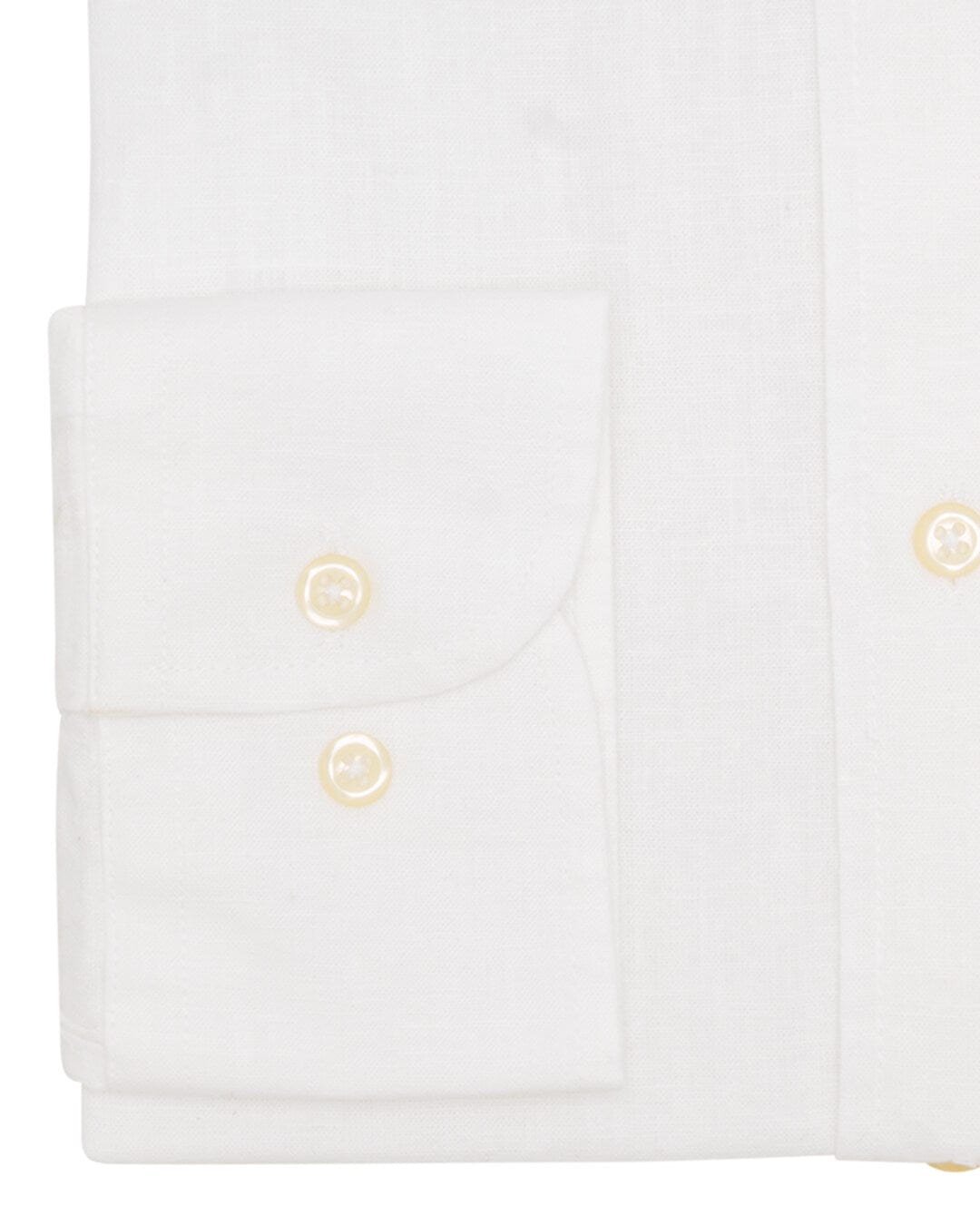 Gagliardi Shirts Gagliardi White Plain Tailored Fit Long Sleeve Cutaway Collar Linen Shirt