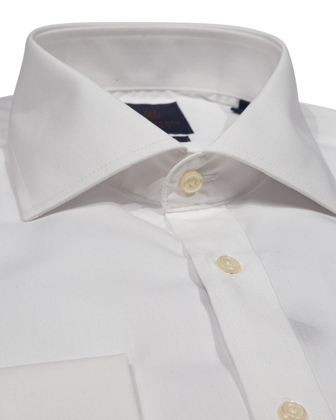 Gagliardi Shirts Gagliardi White Slim Fit Cutaway Collar Double Cuffed Shirt