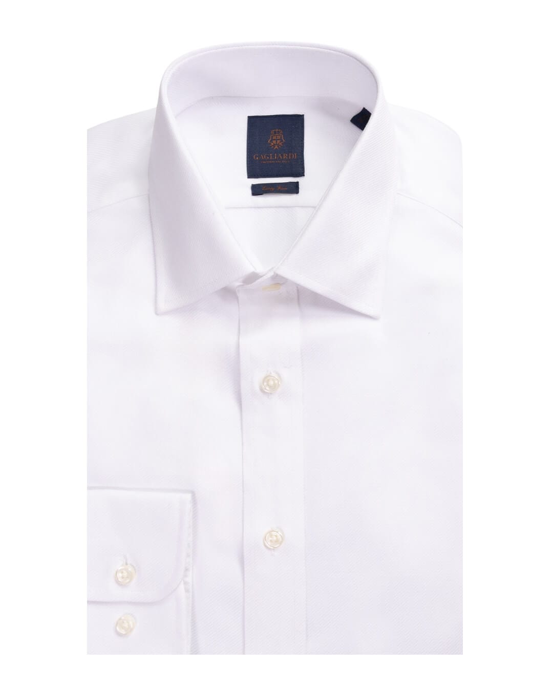 Gagliardi Shirts Gagliardi White Textured Twill Easy Iron Shirt