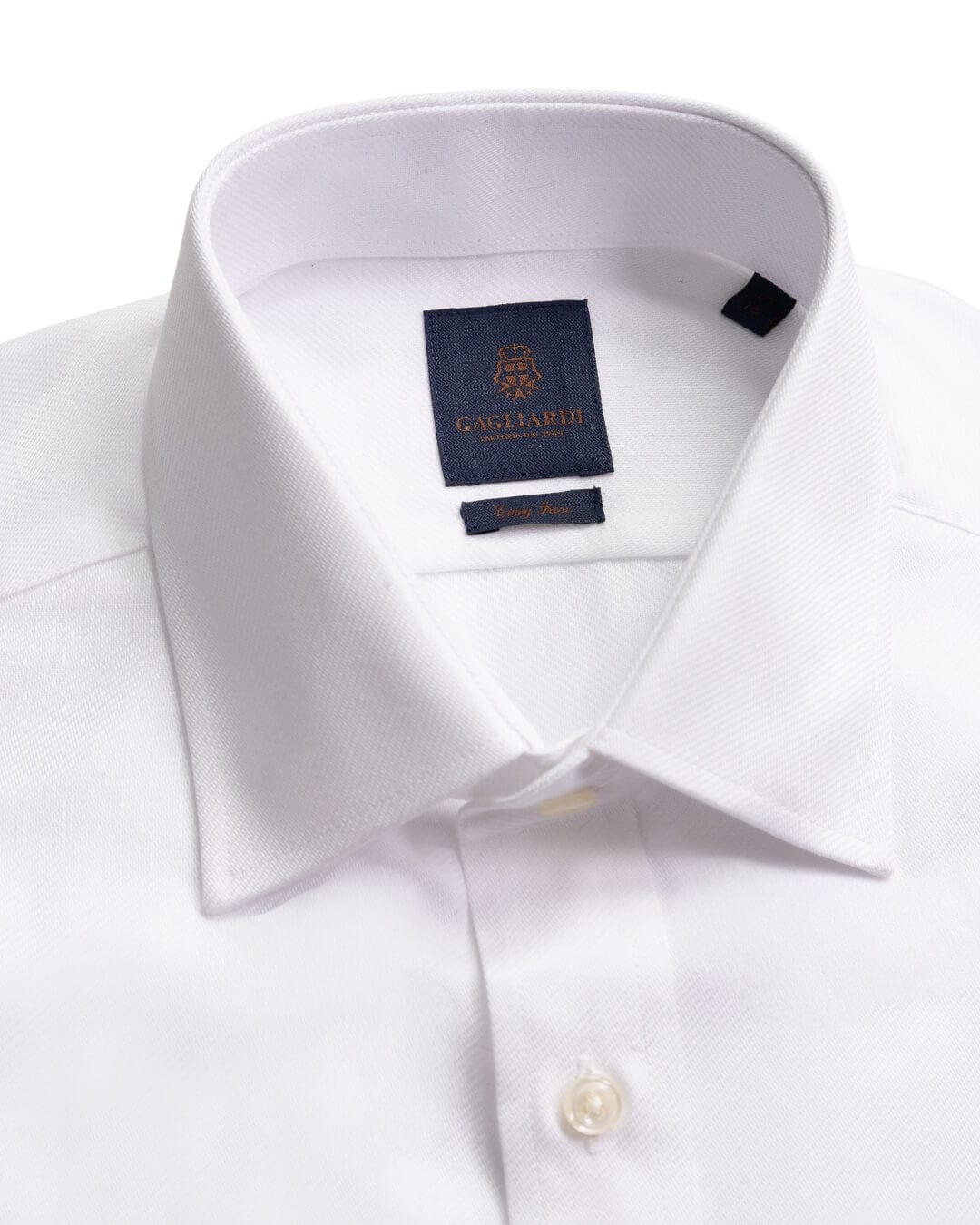 Gagliardi Shirts Gagliardi White Textured Twill Easy Iron Shirt