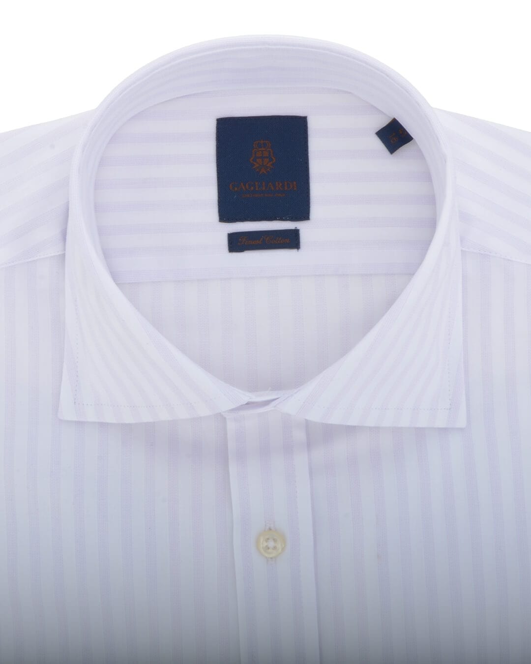 Gagliardi Shirts Gagliardi White with Subtle Lilac Striped Cutaway Collar Shirt