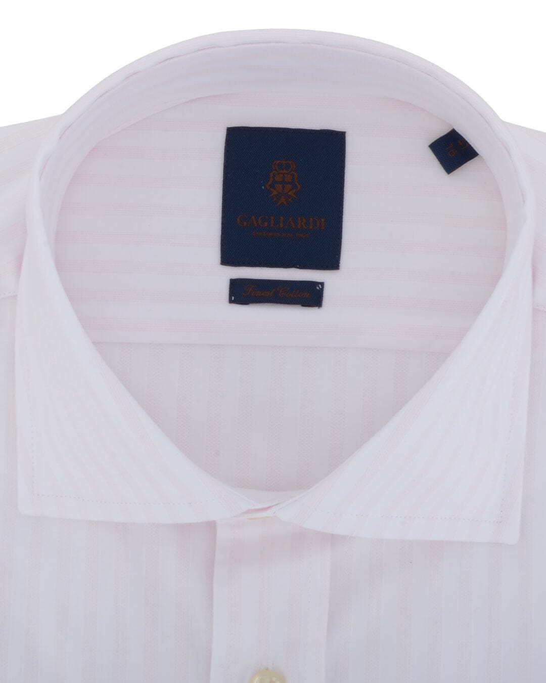 Gagliardi Shirts Gagliardi White with Subtle Pink Striped Cutaway Collar Shirt