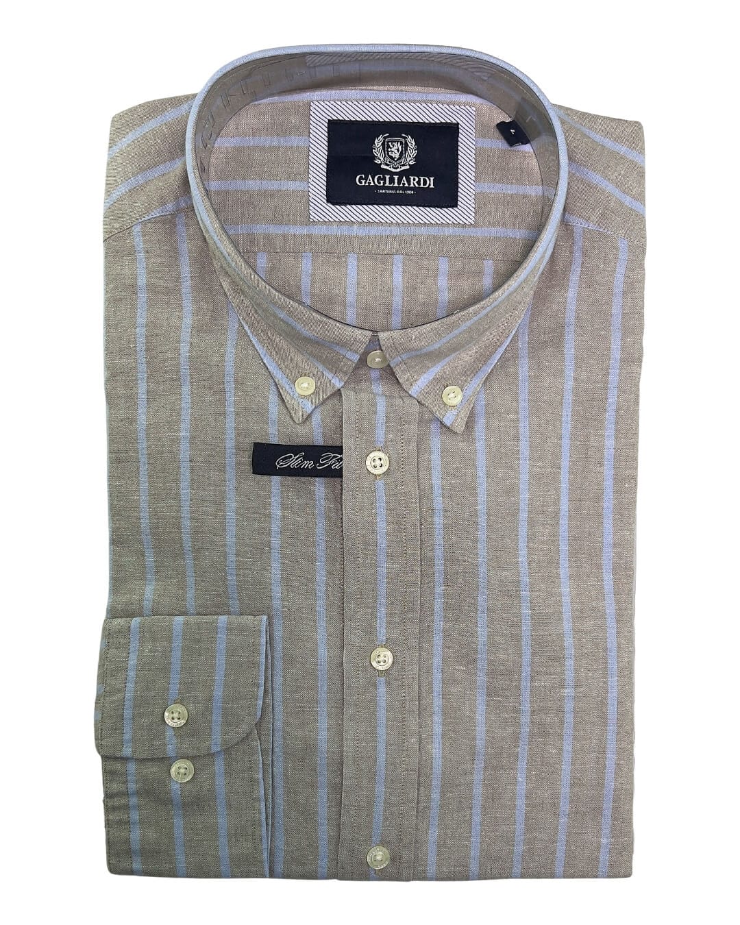 Gagliardi Shirts Gagliardi Wide Stone &amp; Sky Stripes Shirt