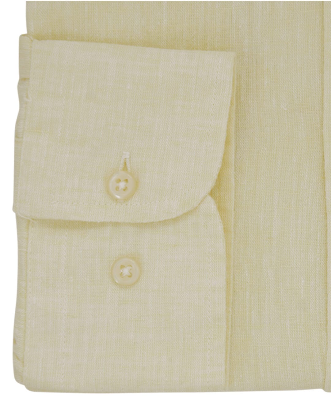 Gagliardi Shirts Gagliardi Yellow Plain Tailored Fit Button-Down Collar Linen Shirt