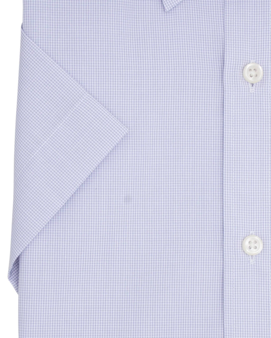 Gagliardi Shirts Lilac Micro Gingham Slim Fit Short Sleeve Button-Down Collar Shirt
