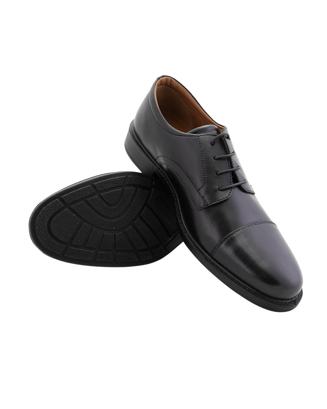 Gagliardi Shoes Gagliardi Black Leather Toe Cap Derby Comfort Shoes