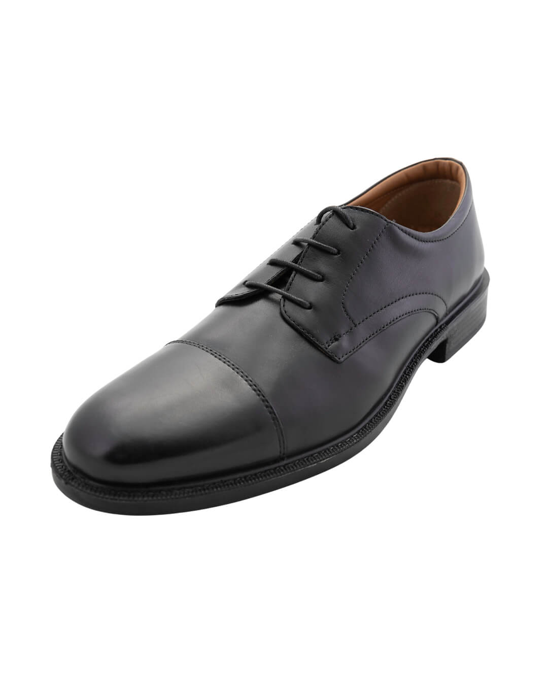Gagliardi Shoes Gagliardi Black Leather Toe Cap Derby Comfort Shoes