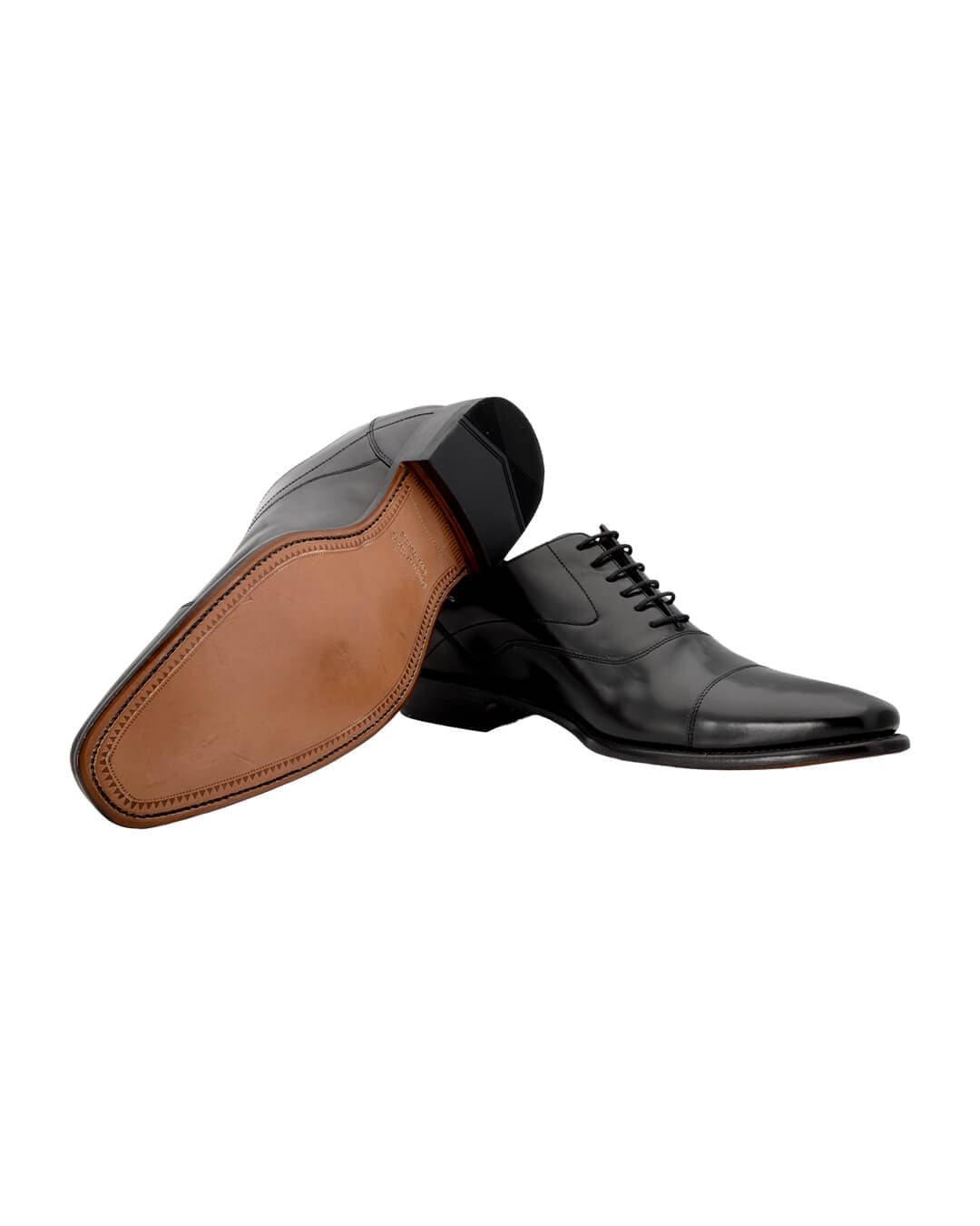 Gagliardi Shoes Gagliardi Black Polished Leather Shoes with Goodyear Welted Soles