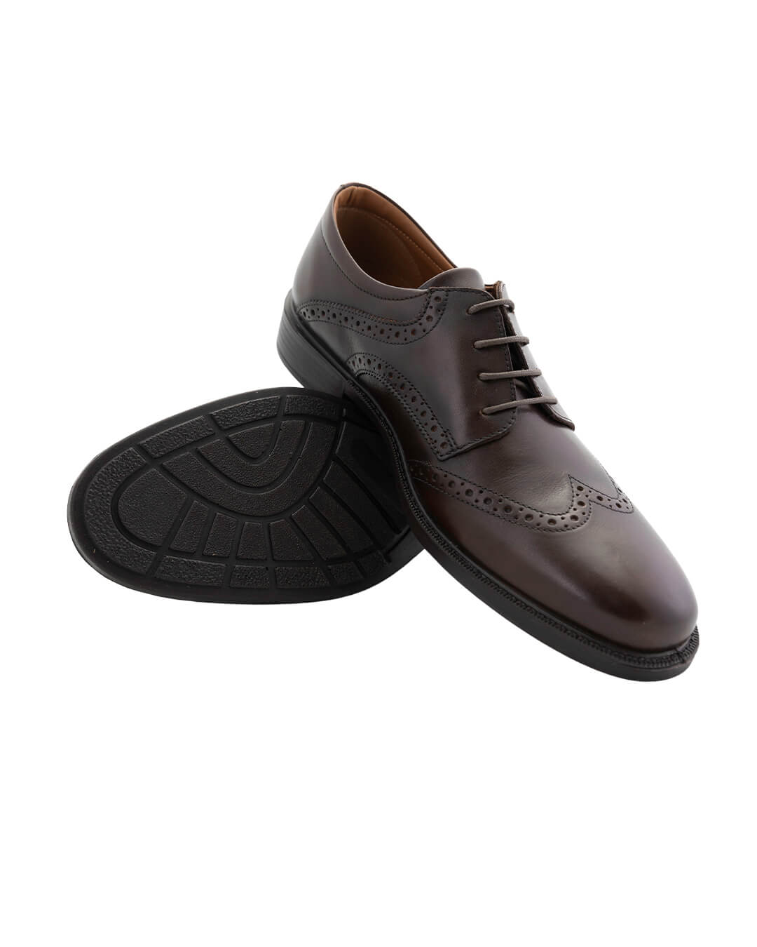 Gagliardi Shoes Gagliardi Brown Leather Full Brogue Derby Comfort Shoes