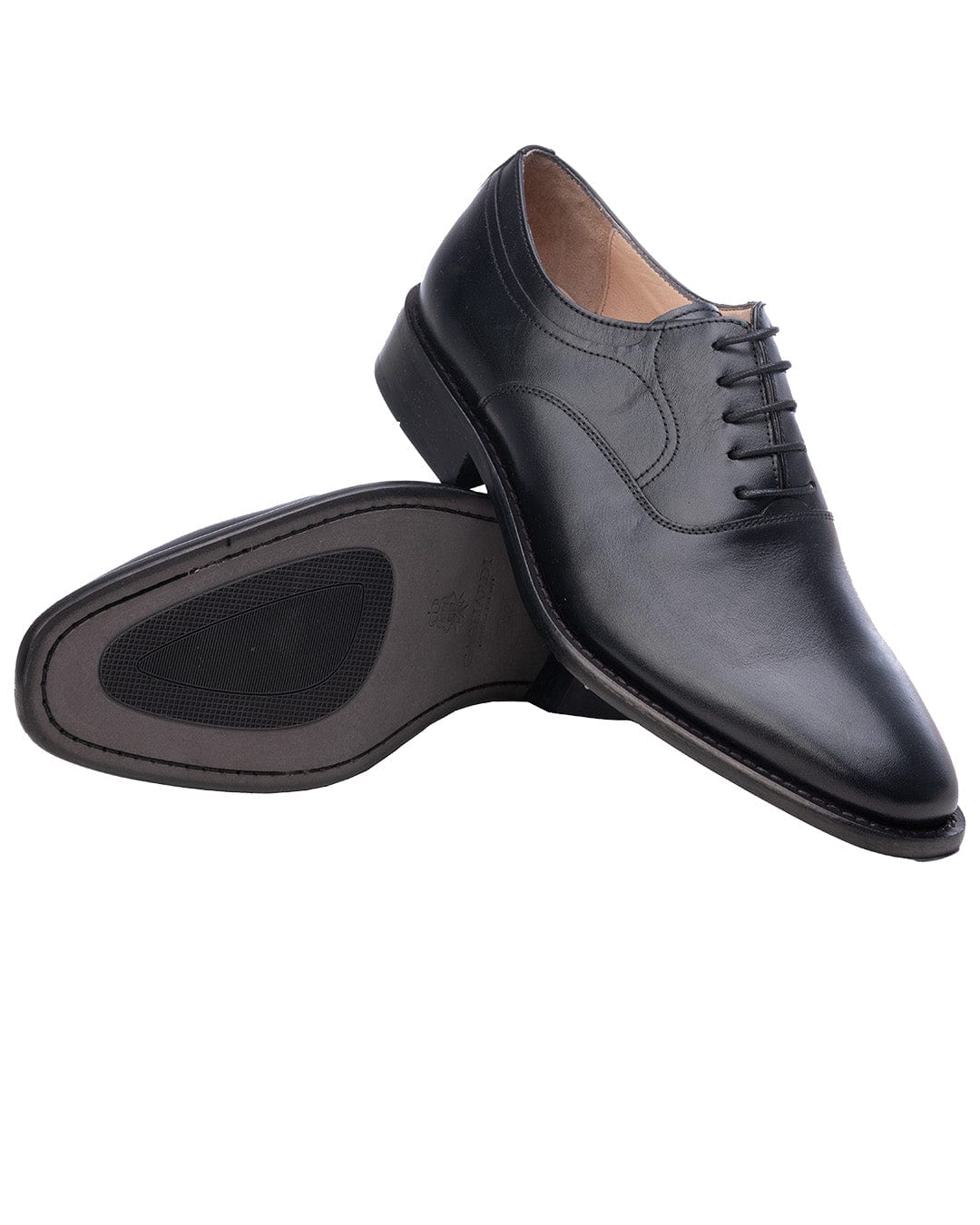Gagliardi Shoes Gagliardi Leather Lace-Up Classic Black Shoes
