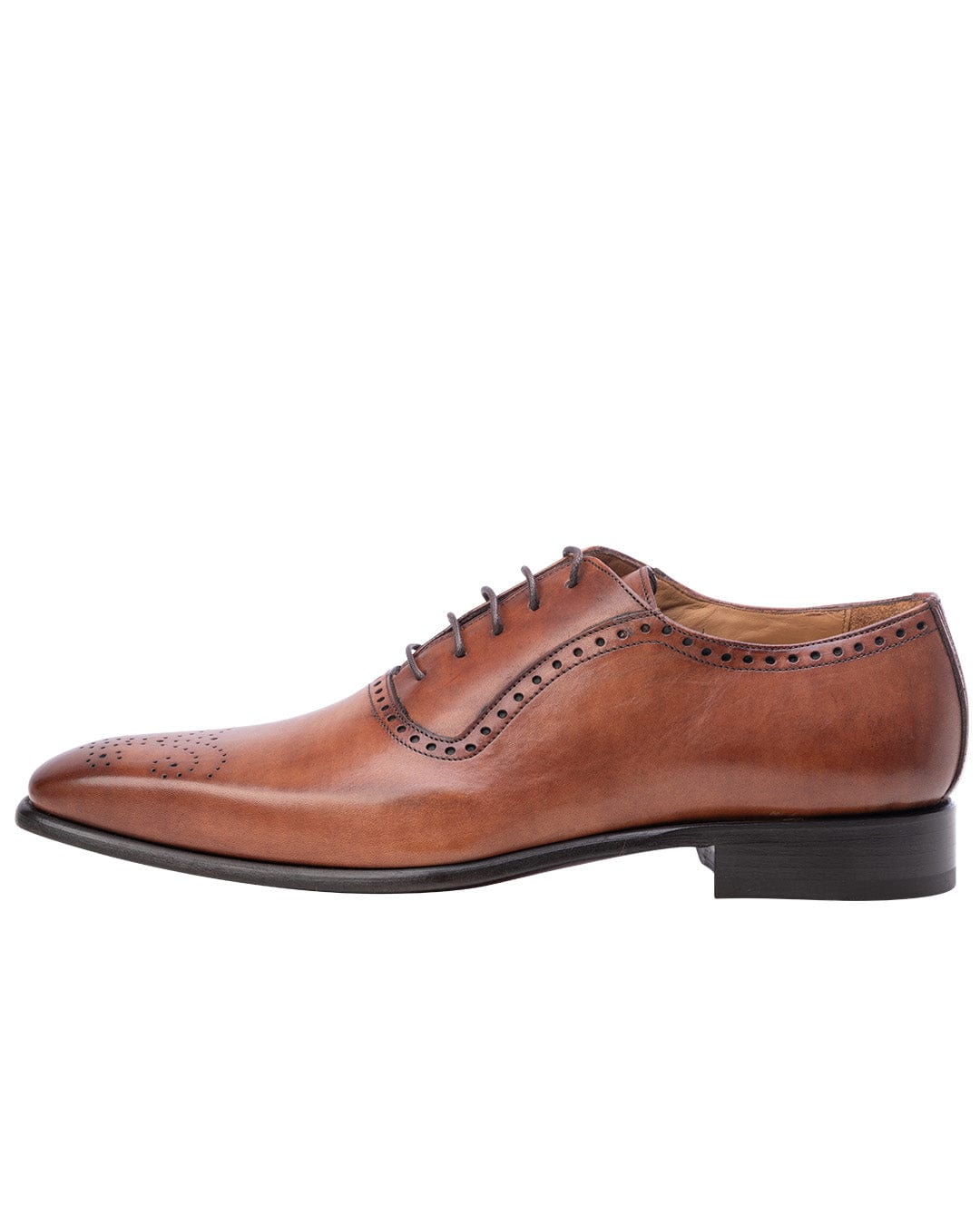 Gagliardi Shoes Gagliardi Tan Made in Italy Brogued Oxford Shoes