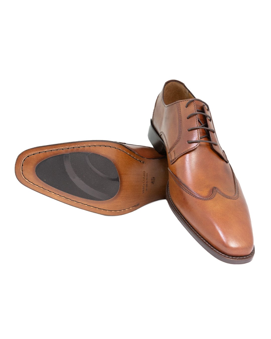 Gagliardi Shoes Gagliardi Tan Made in Italy Wing Tip Oxford Shoes
