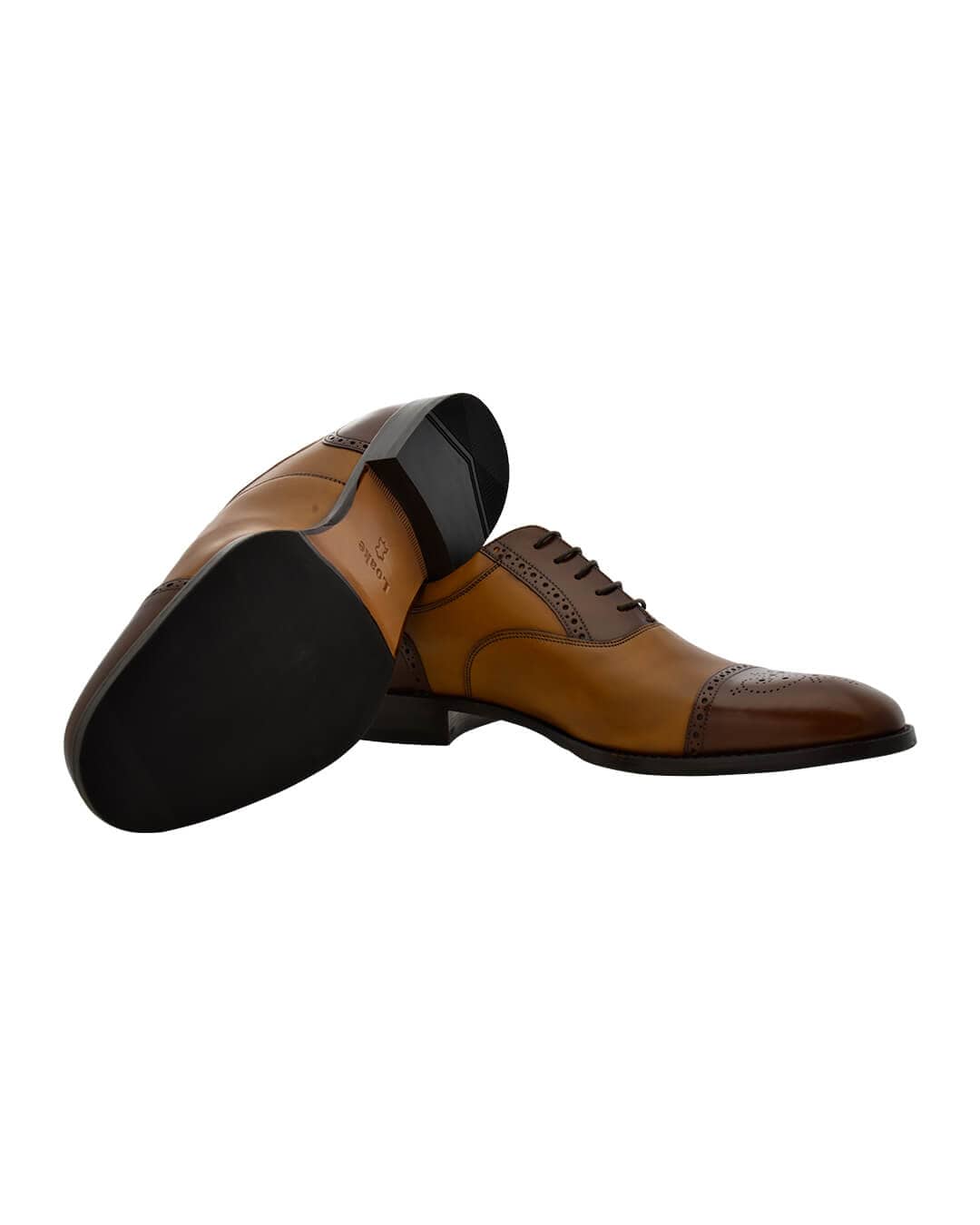 Gagliardi Shoes Gagliardi Two-Tone Brown &amp; Tan Leather Oxford Shoes