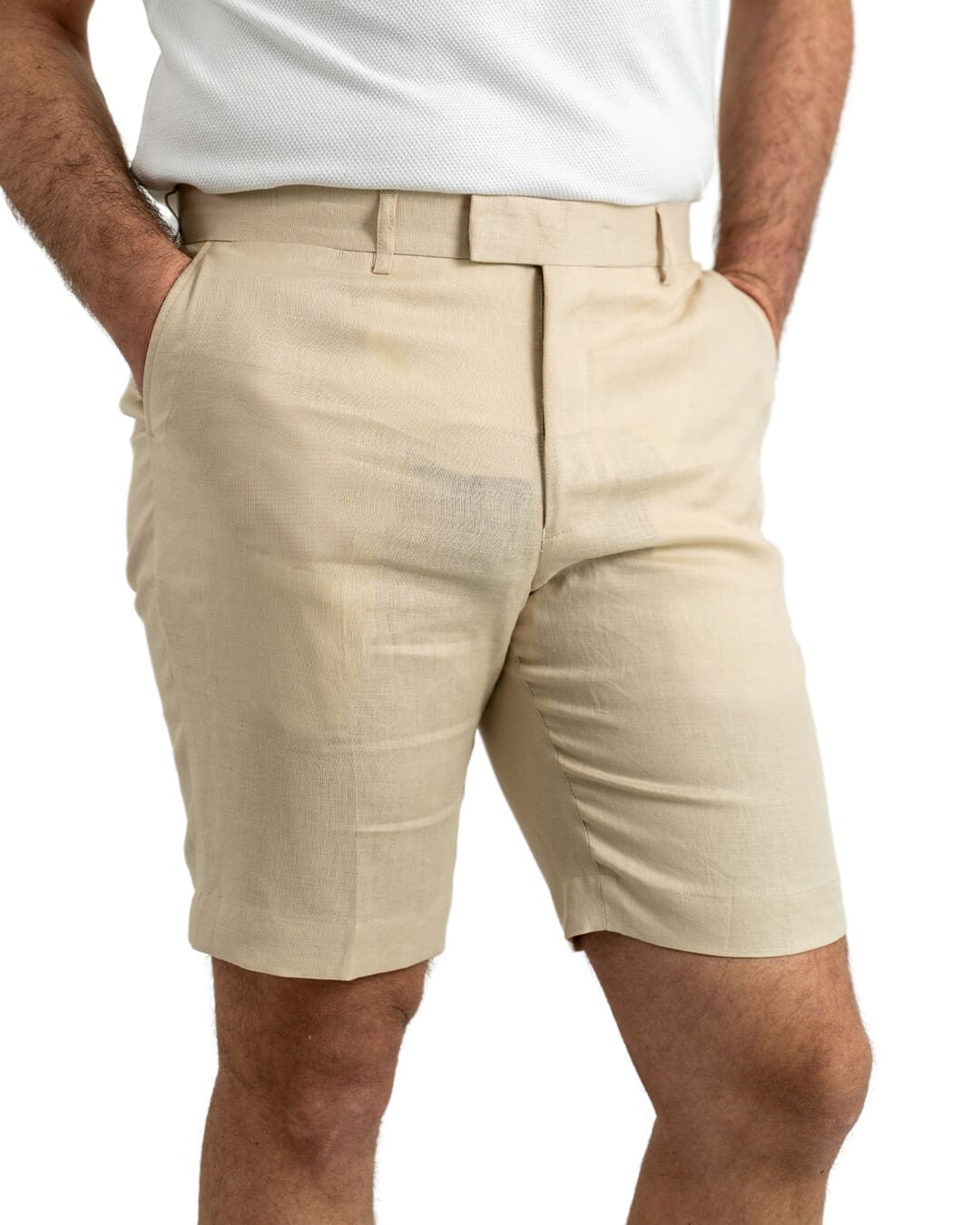 Gagliardi Shorts Gagliardi Beige Tailored Linen Shorts