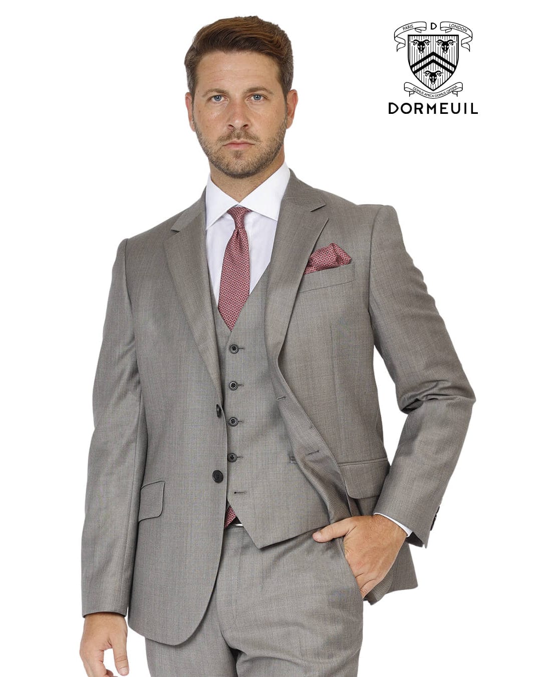 Gagliardi Suits Gagliardi Beige Dormeuil Sharkskin Suit