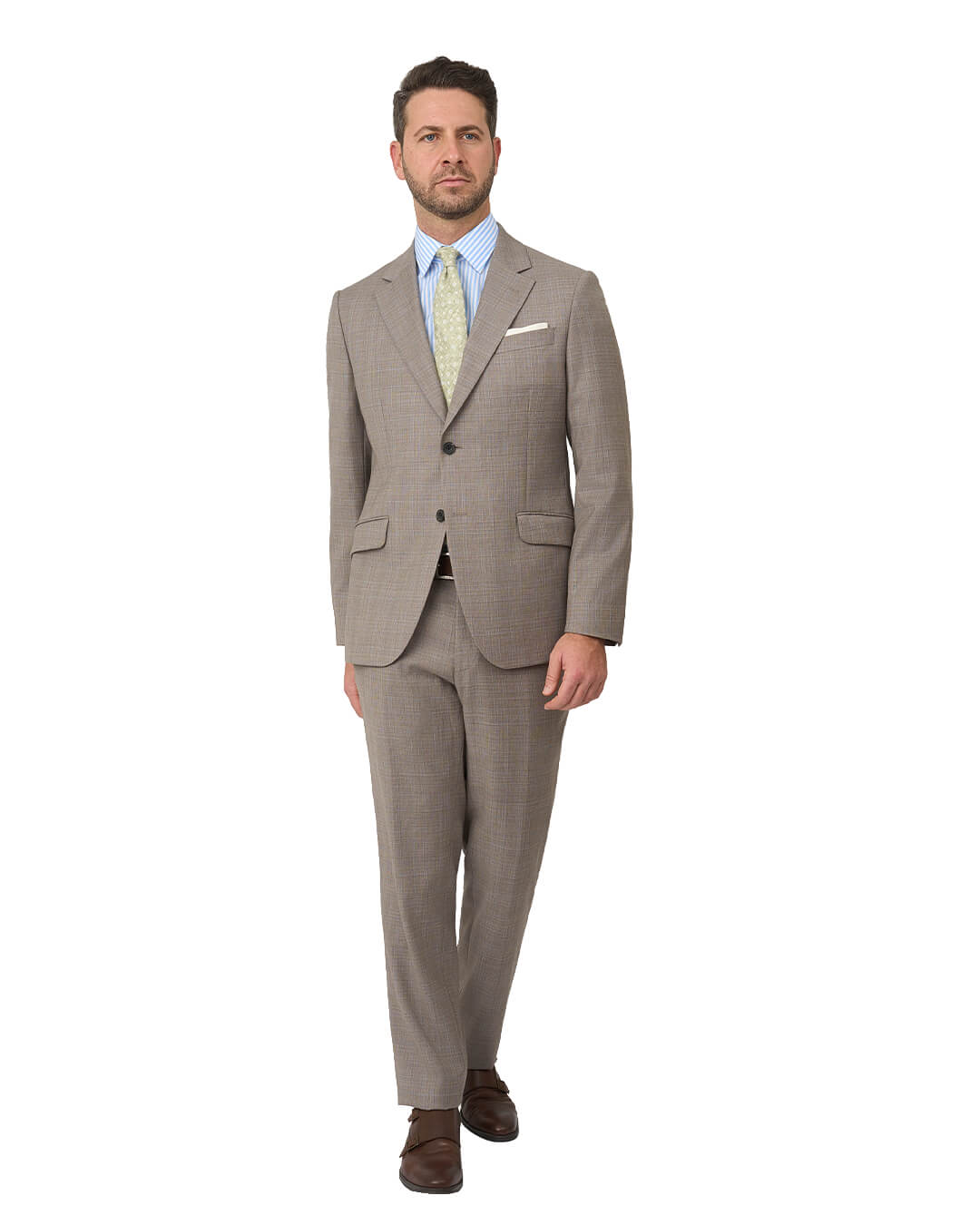 Gagliardi Suits Gagliardi Beige Suit Loro Piana Natural Stretch Check