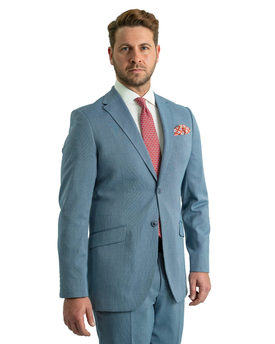 Gagliardi Suits Gagliardi Blue Machine Washable Birdseye Suit