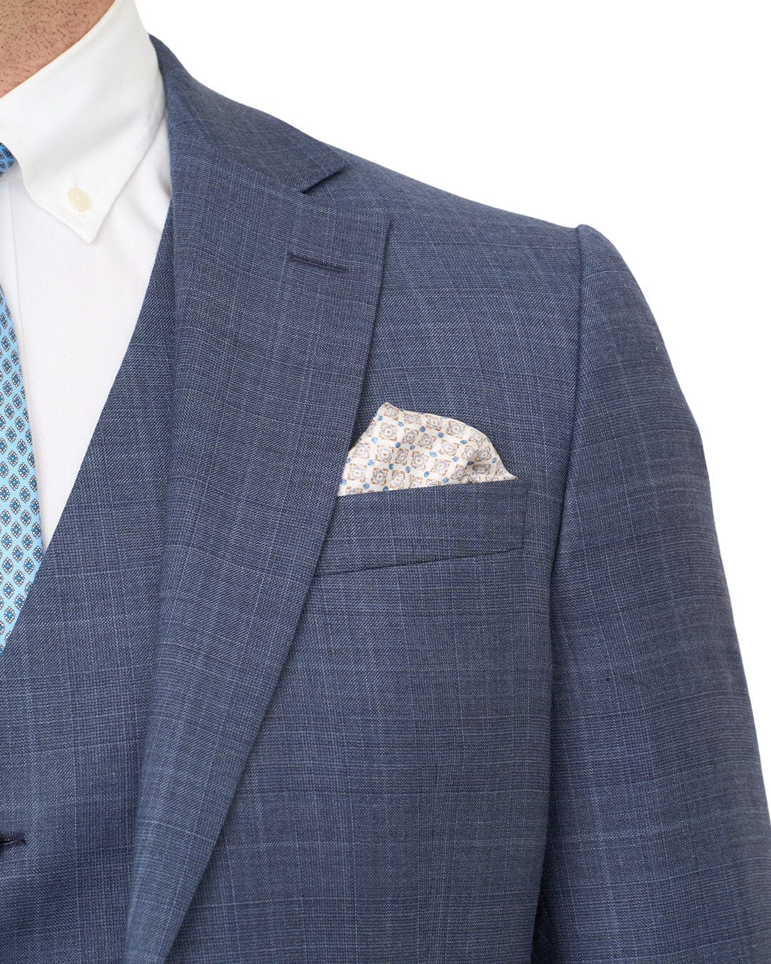 Gagliardi Suits Gagliardi Blue Natural Stretch Sharkskin Check Suit