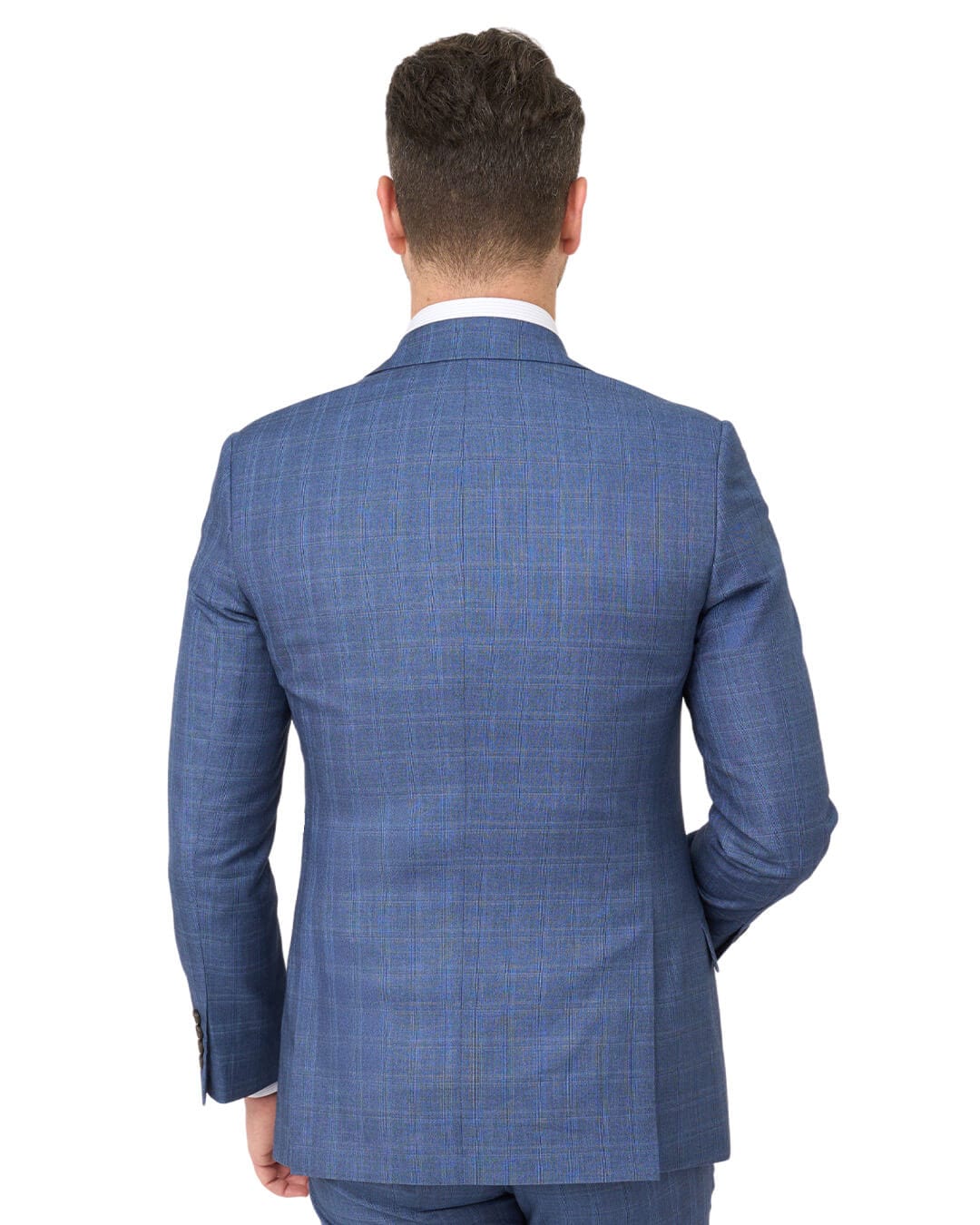 Gagliardi Suits Gagliardi Blue Sharkskin Check Machine Washable Suit